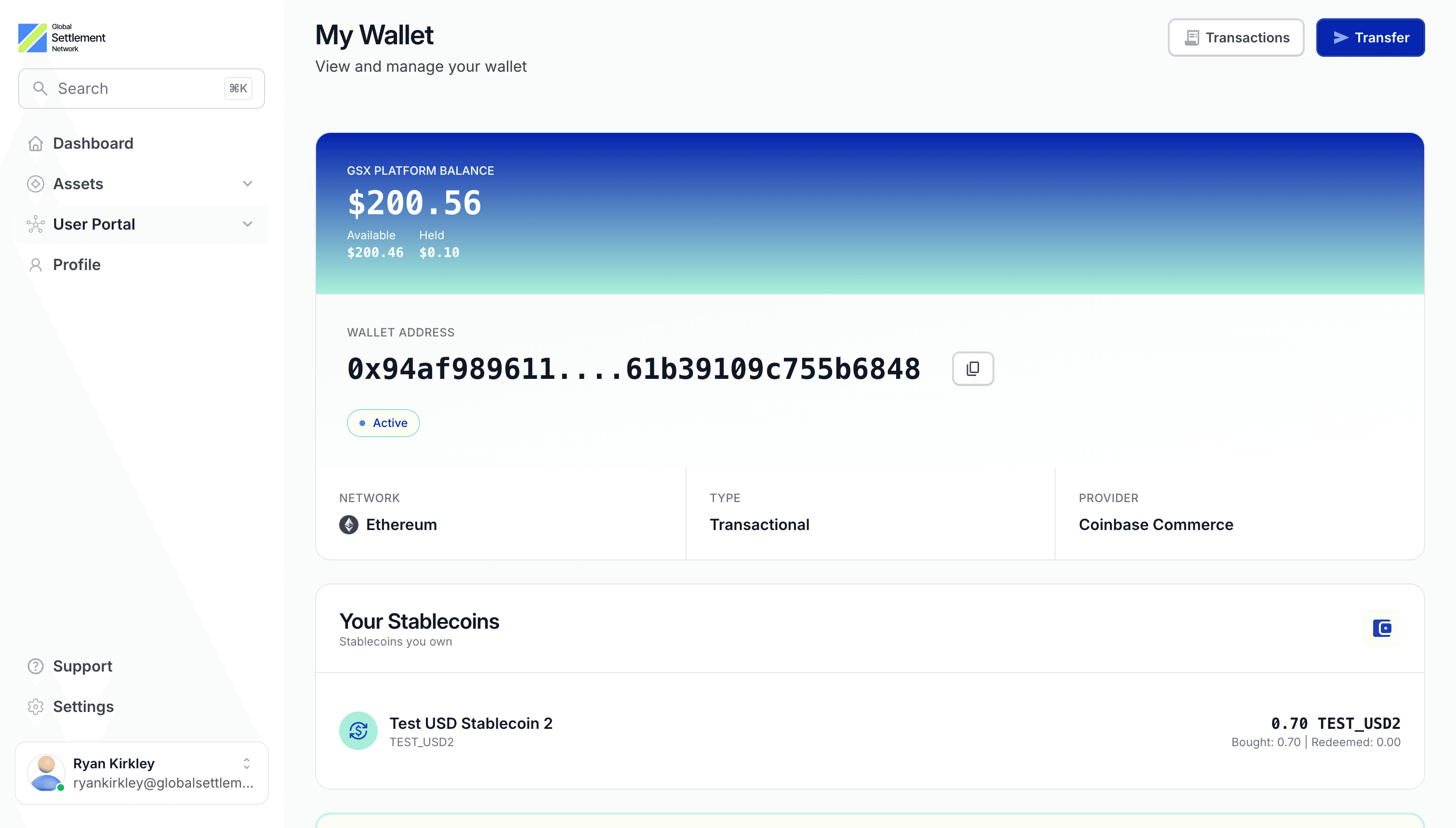 GSX Stablecoin Studio wallet